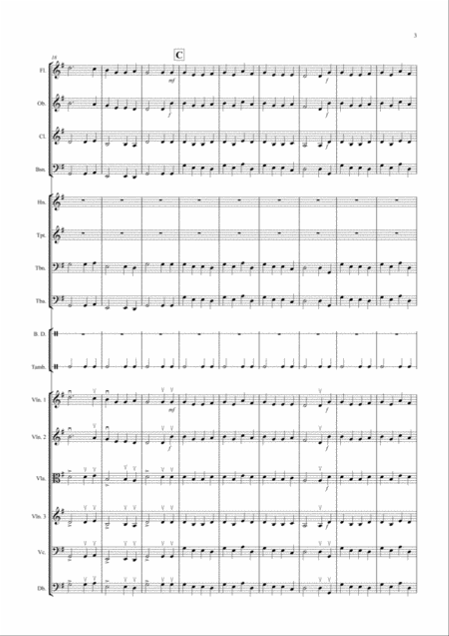 Basse Dance by Susato for School Orchestra Full Orchestra scores gallery preview page 3