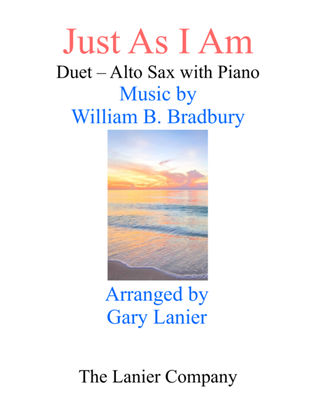 Book cover for Gary Lanier: JUST AS I AM (Duet – Alto Sax & Piano with Parts)