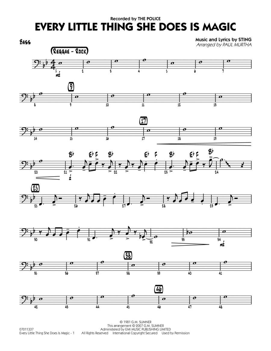 Every Little Thing She Does Is Magic - Bass Part scores gallery preview page 1