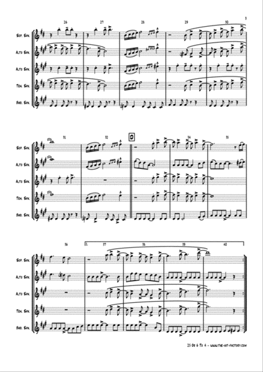 25 Or 6 To 4 Saxophone Quintet scores gallery preview page 3