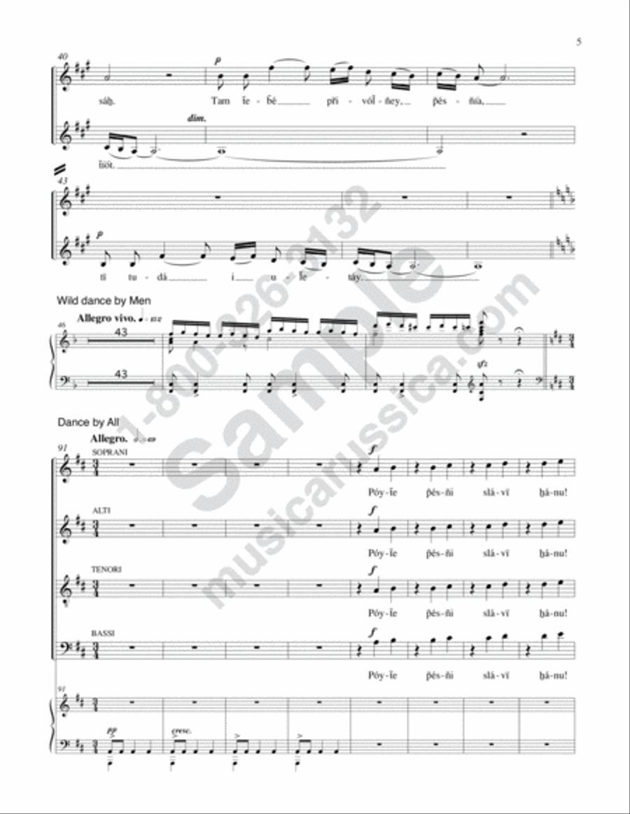 Polovetsian Dances from 'Prince Igor' (Choral Parts) 4-Part scores gallery preview page 4