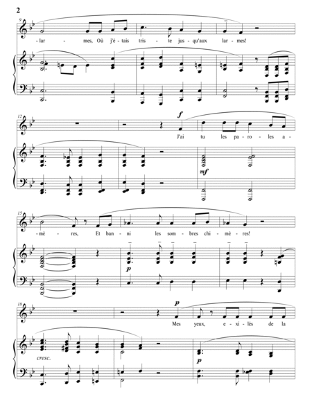 HAHN: La bonne chanson (transposed to B-flat major)