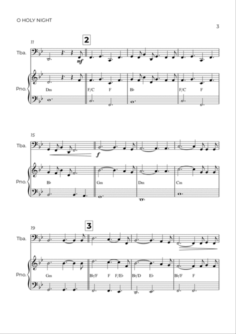 O Holy Night Easy Piano scores gallery preview page 3