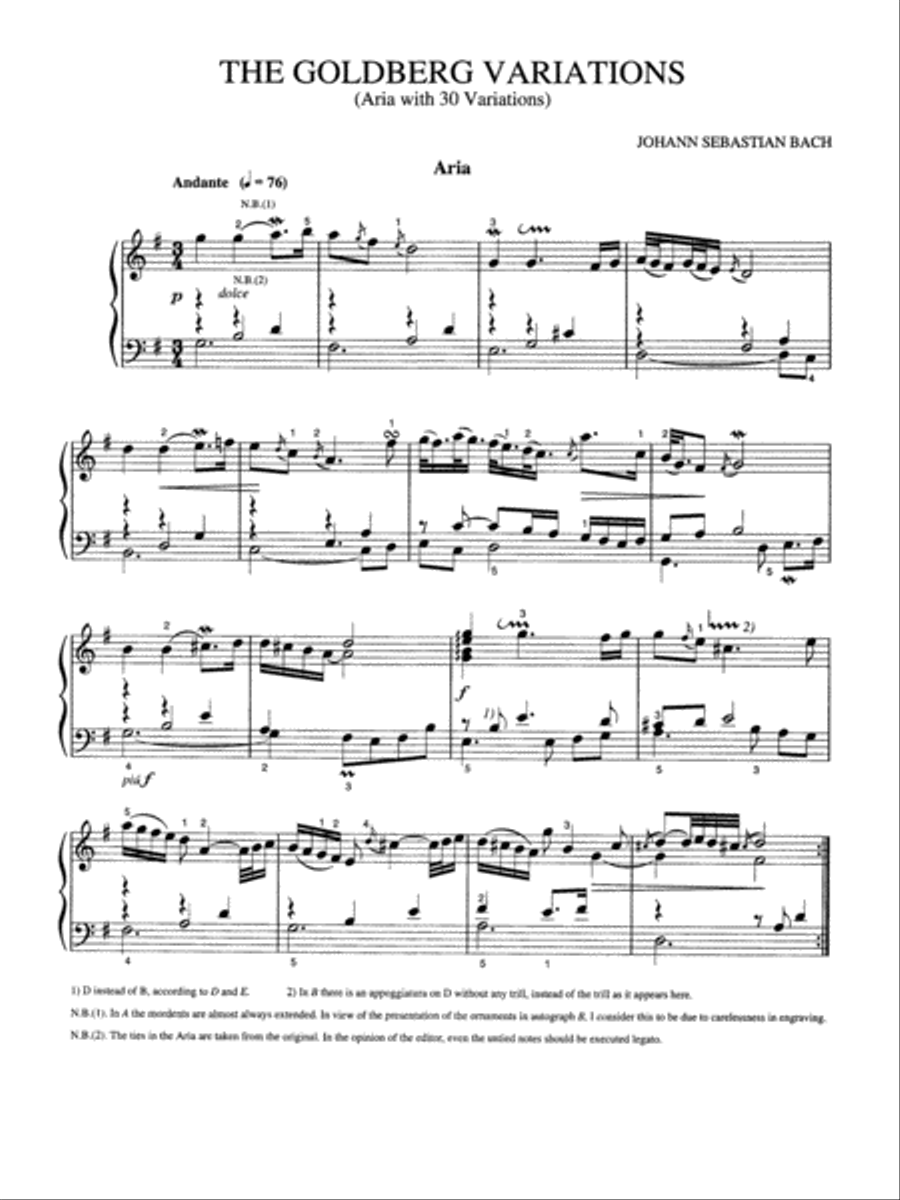 Bach: Goldberg Variations Piano Solo scores gallery preview page 4