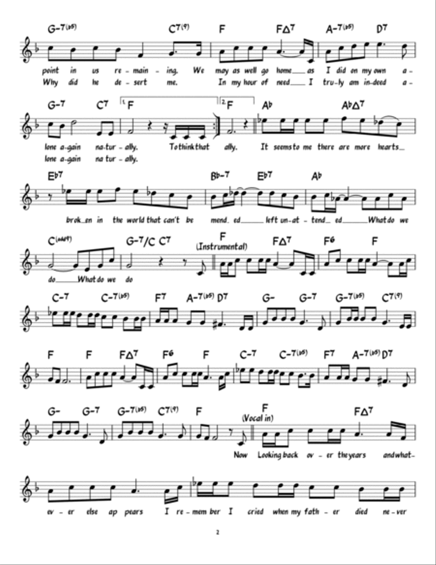 Alone Again (naturally) Piano, Vocal, Guitar scores gallery preview page 2