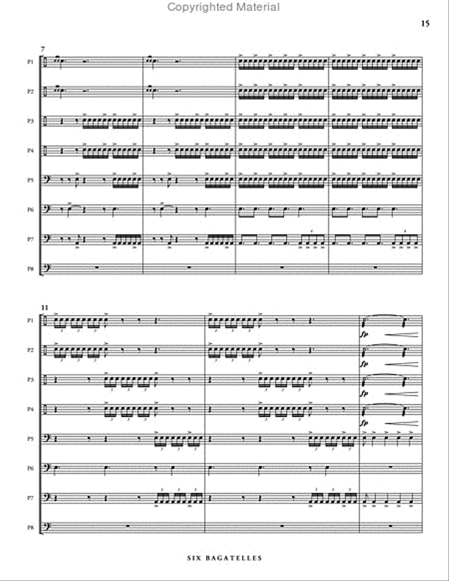 Six Bagatelles (score & parts) Percussion Ensemble scores gallery preview page 7