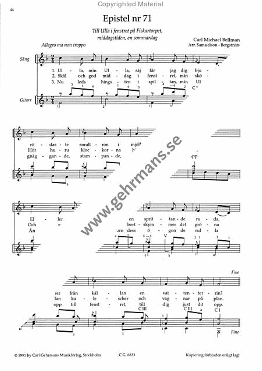 Nitton epistlar Guitar scores gallery preview page 7