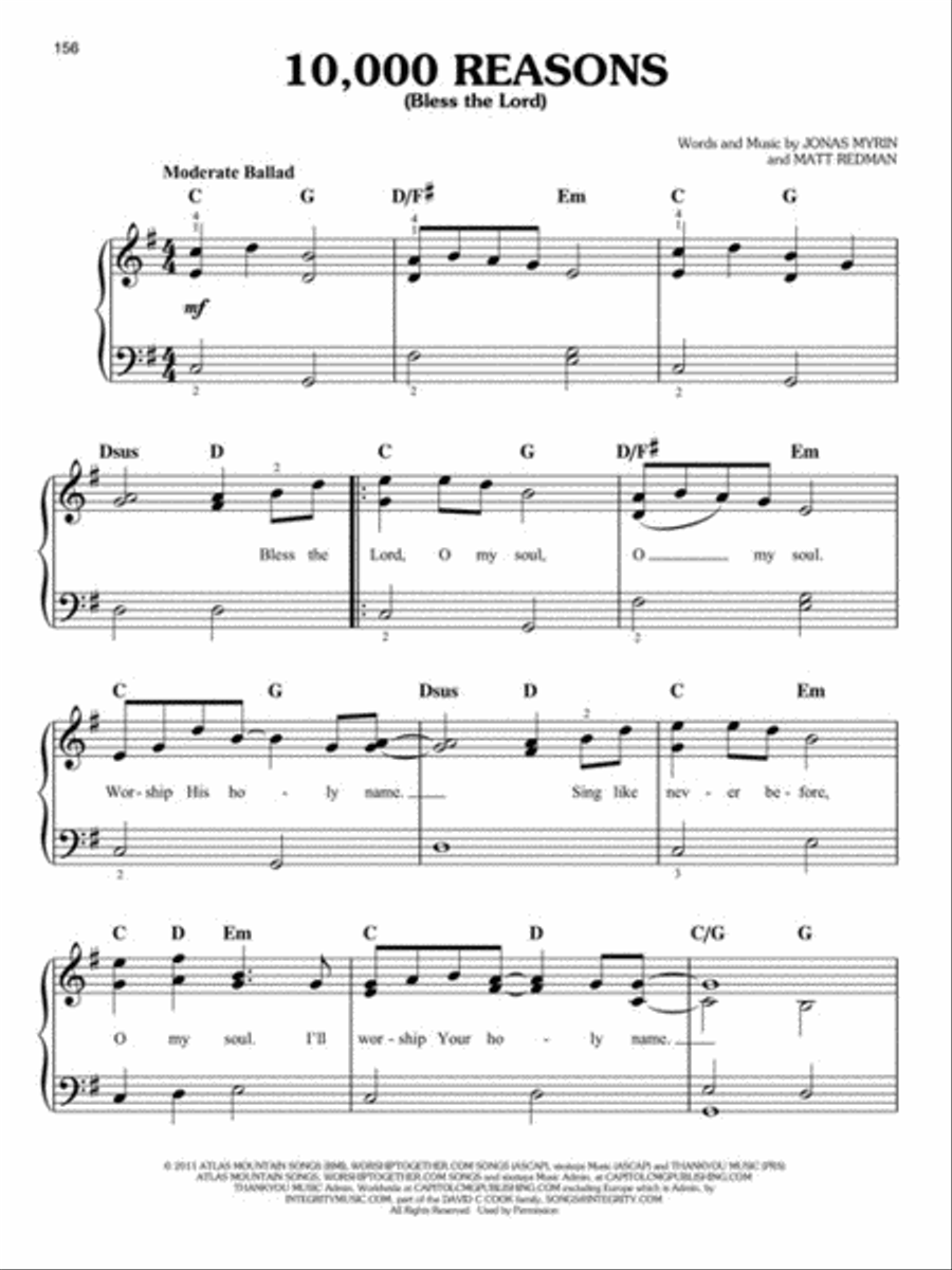 First 50 Worship Songs You Should Play on Piano Easy Piano scores gallery preview page 4