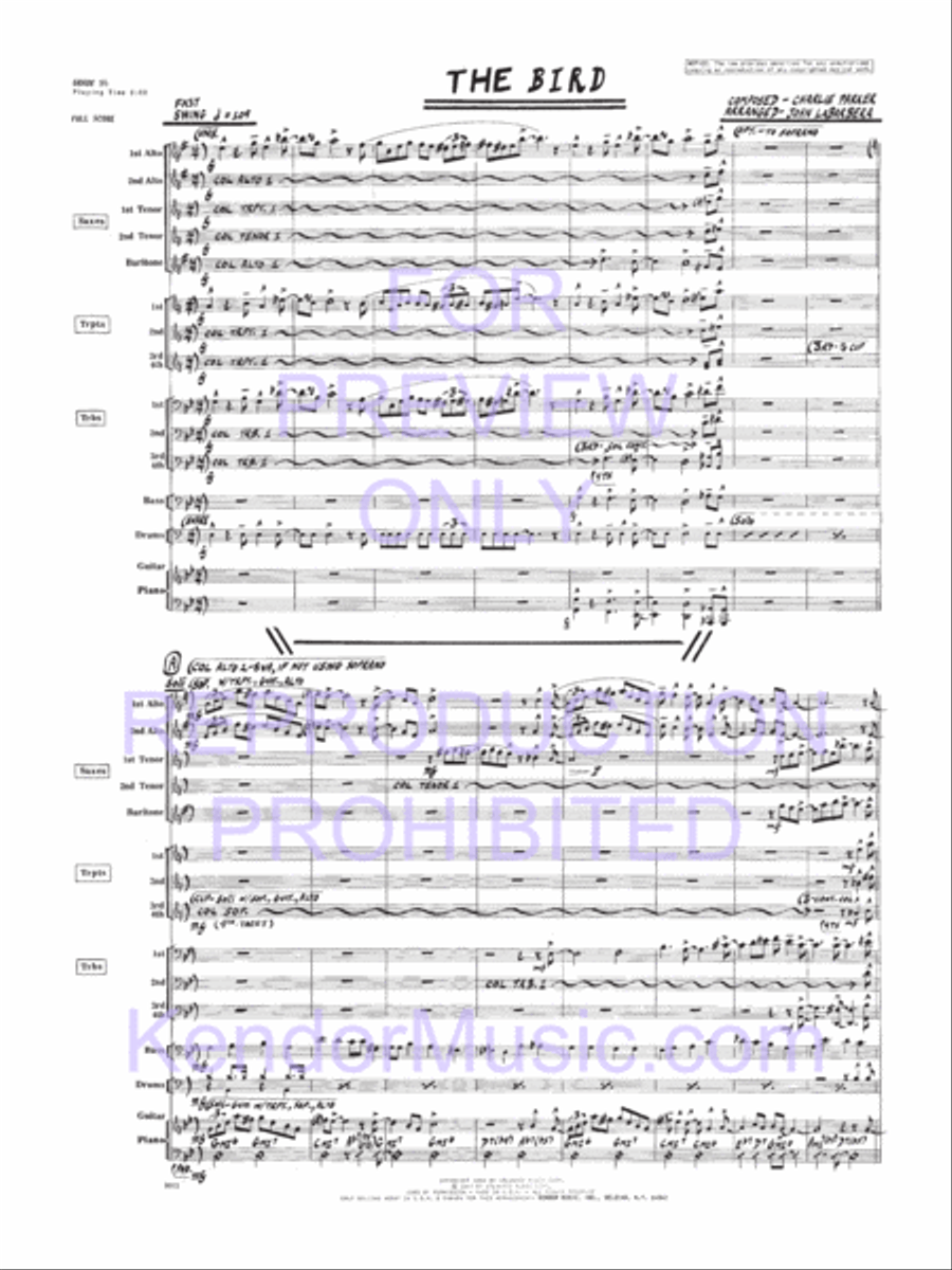 Bird, The Bird, The Jazz Ensemble scores gallery preview page 13