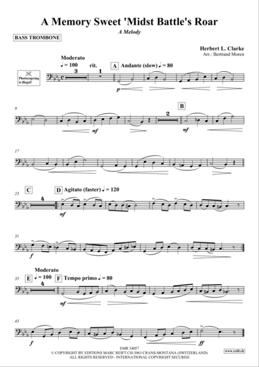 A Memory Sweet 'Midst Battle's Roar Trombone scores gallery preview page 2