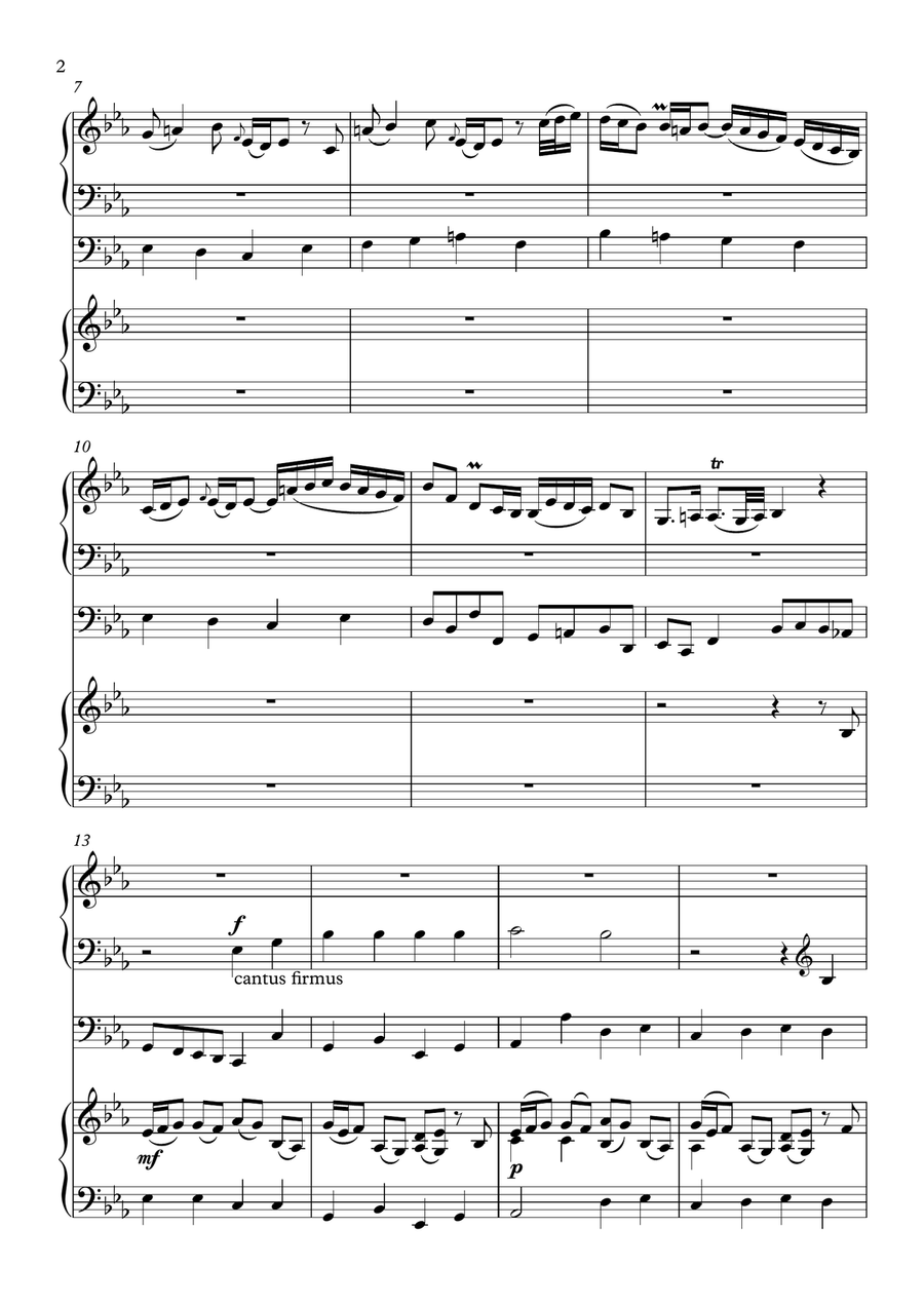 Wachet auf, ruft uns die Stimme (J.S. Bach) - Organ-piano duet Organ Accompaniment scores gallery preview page 2