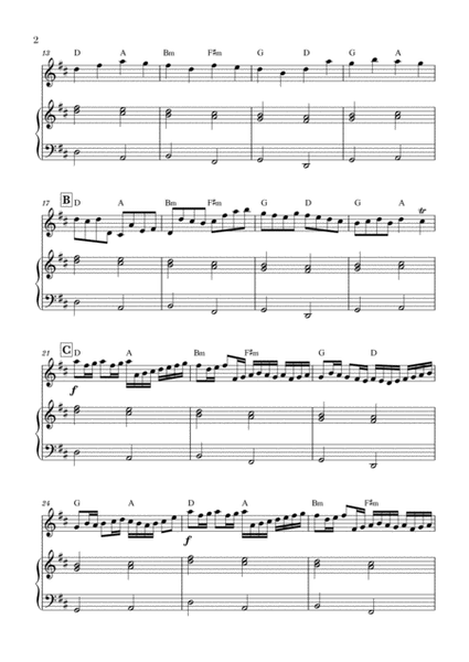 Canon in D for Violin and Piano (with Chords) image number null