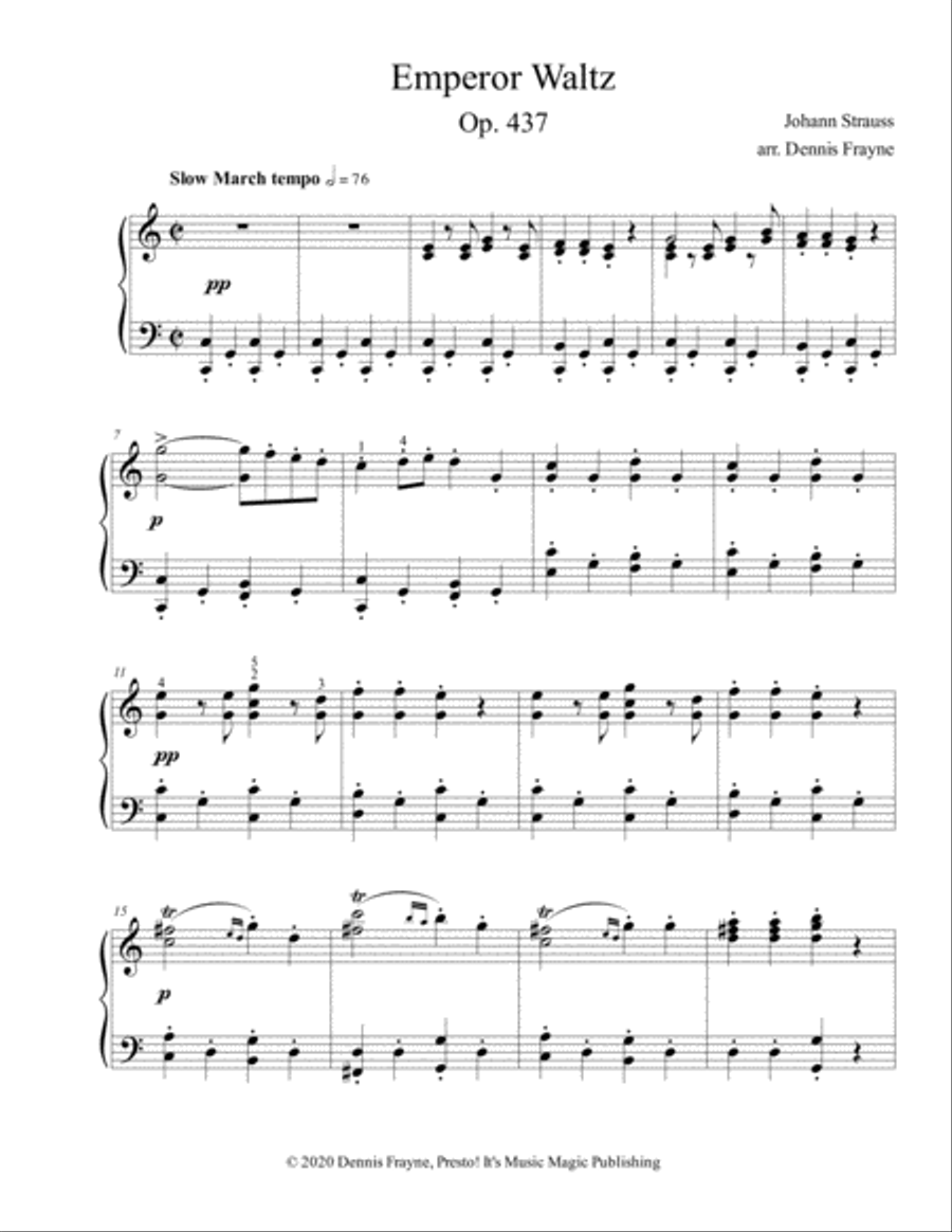 Emperor Waltz (Op. 437) Piano Solo scores gallery preview page 1