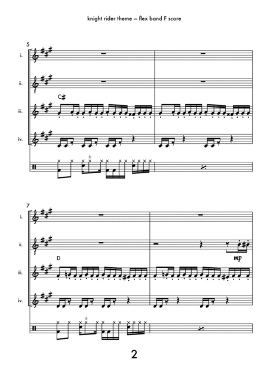 Knight Rider Theme English Horn scores gallery preview page 3