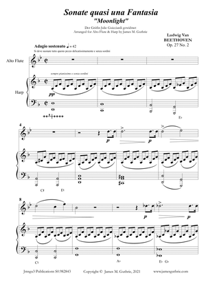 Beethoven: Adagio from the Moonlight Sonata for Alto Flute & Harp