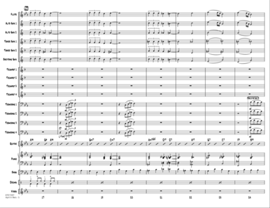 April in Paris - Full Score Jazz Ensemble scores gallery preview page 4