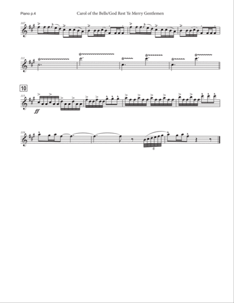 Carol of the Bells / God Rest Ye Merry Gentlemen Clarinet Solo scores gallery preview page 5
