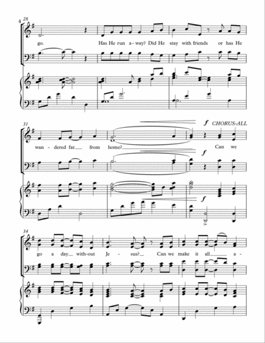 A Day Without Jesus, SATB 4-Part scores gallery preview page 4