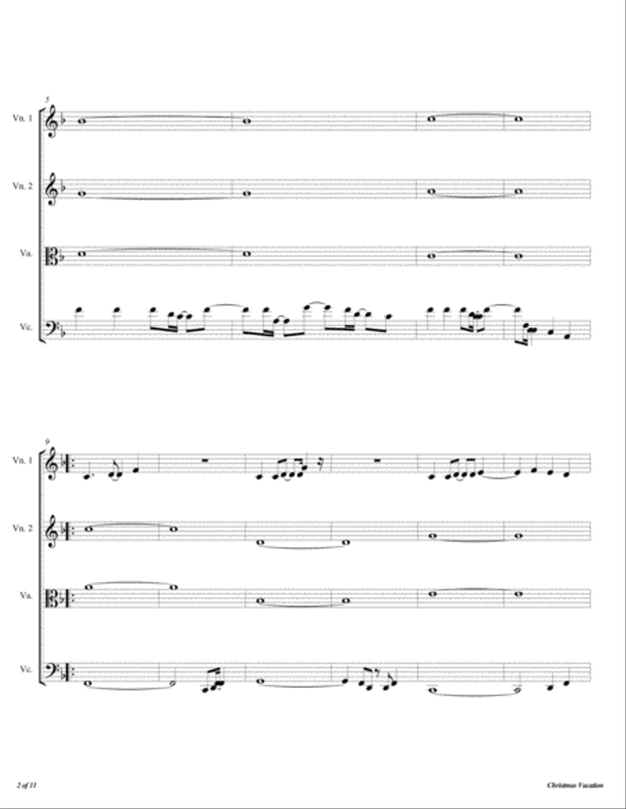 Christmas Vacation Christmas Vacation String Quartet scores gallery preview page 3