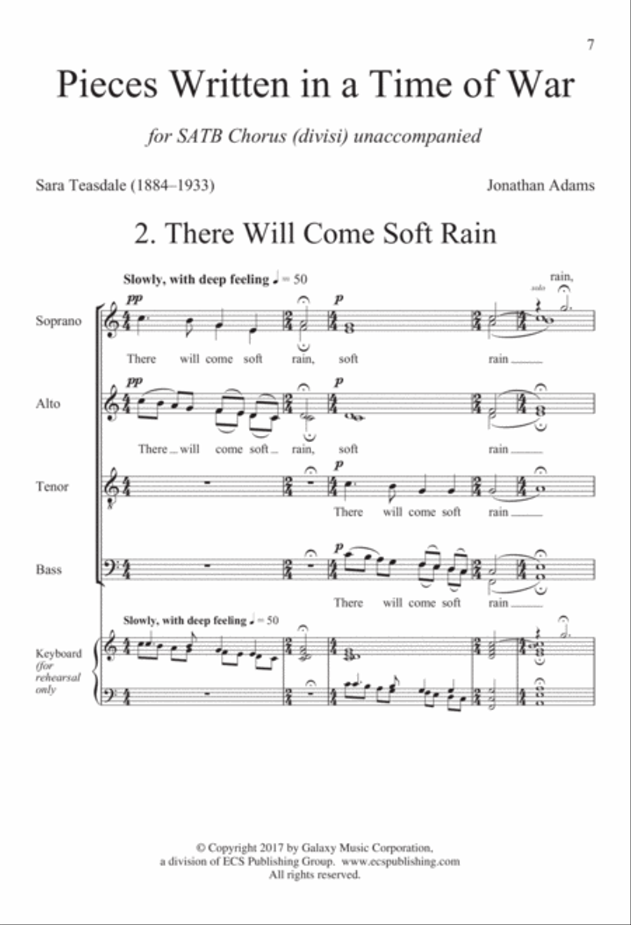 Pieces Written in a Time of War Divisi scores gallery preview page 6