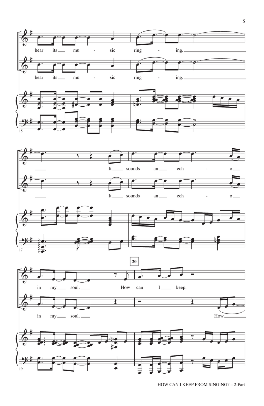 How Can I Keep From Singing 2-Part scores gallery preview page 3