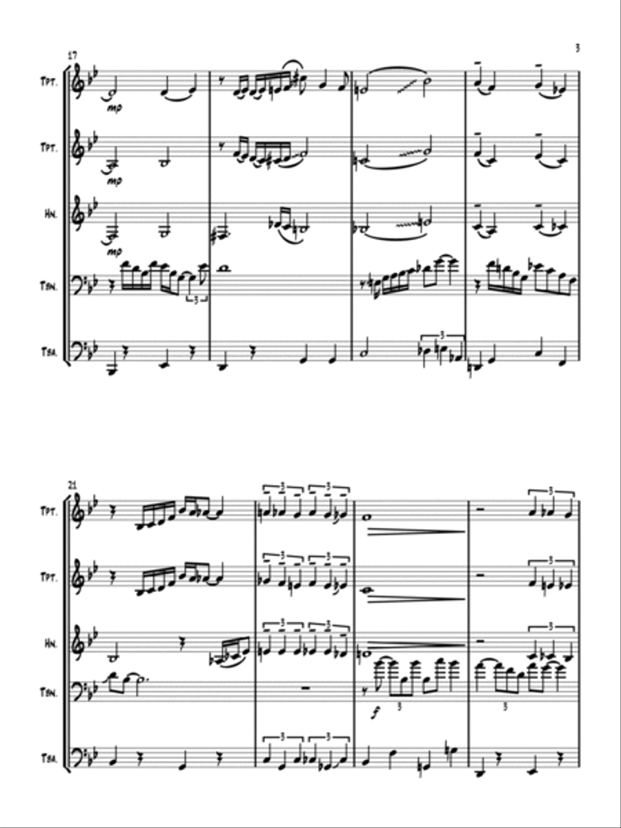 Little Man You've Had A Busy Day Brass Quintet scores gallery preview page 3