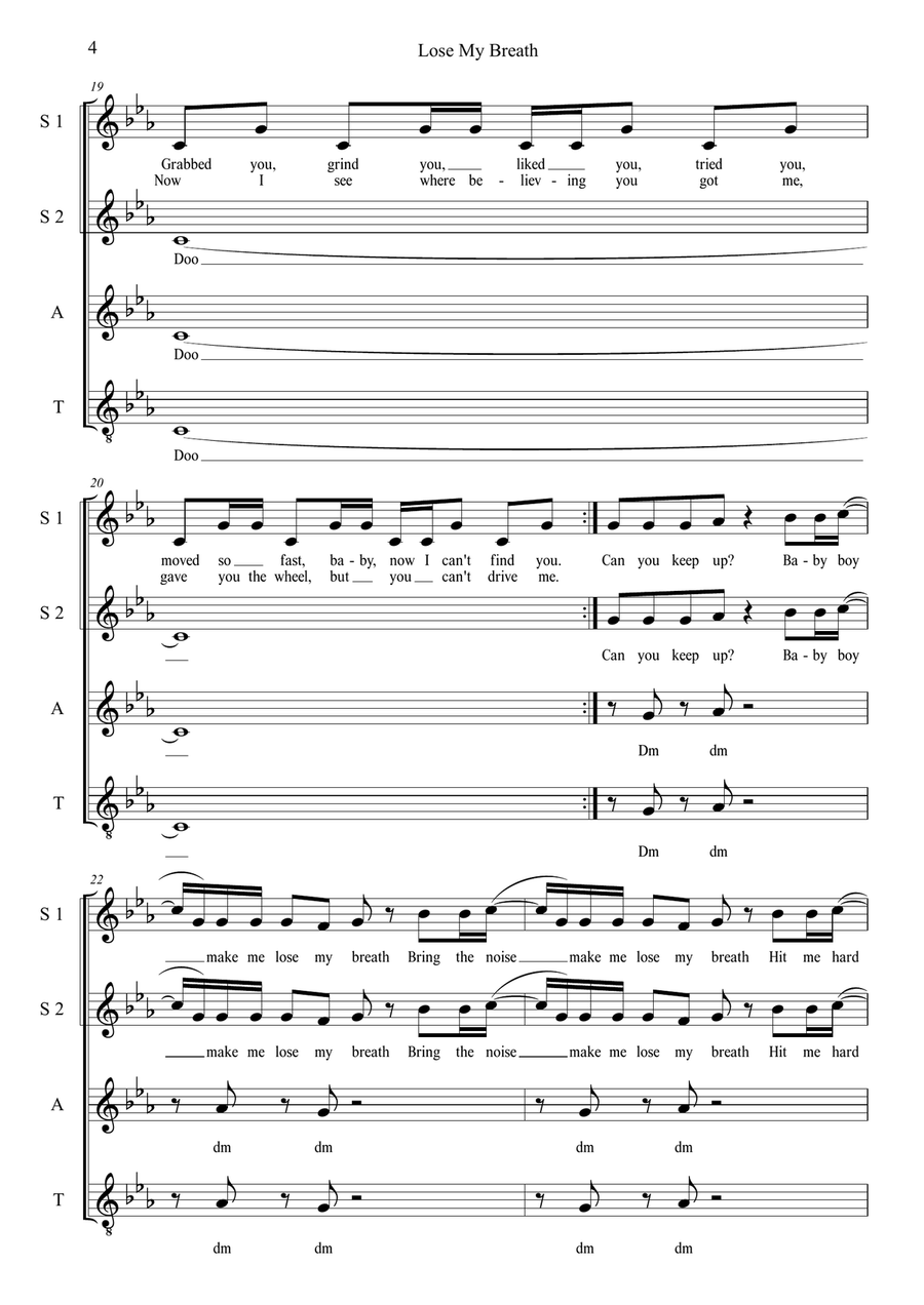 Lose My Breath 4-Part scores gallery preview page 4