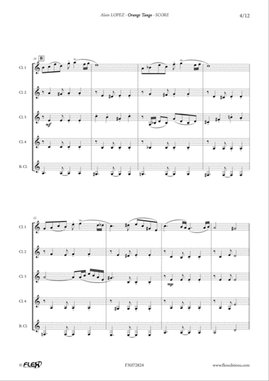 Orange Tango Orange Tango B-Flat Clarinet scores gallery preview page 4