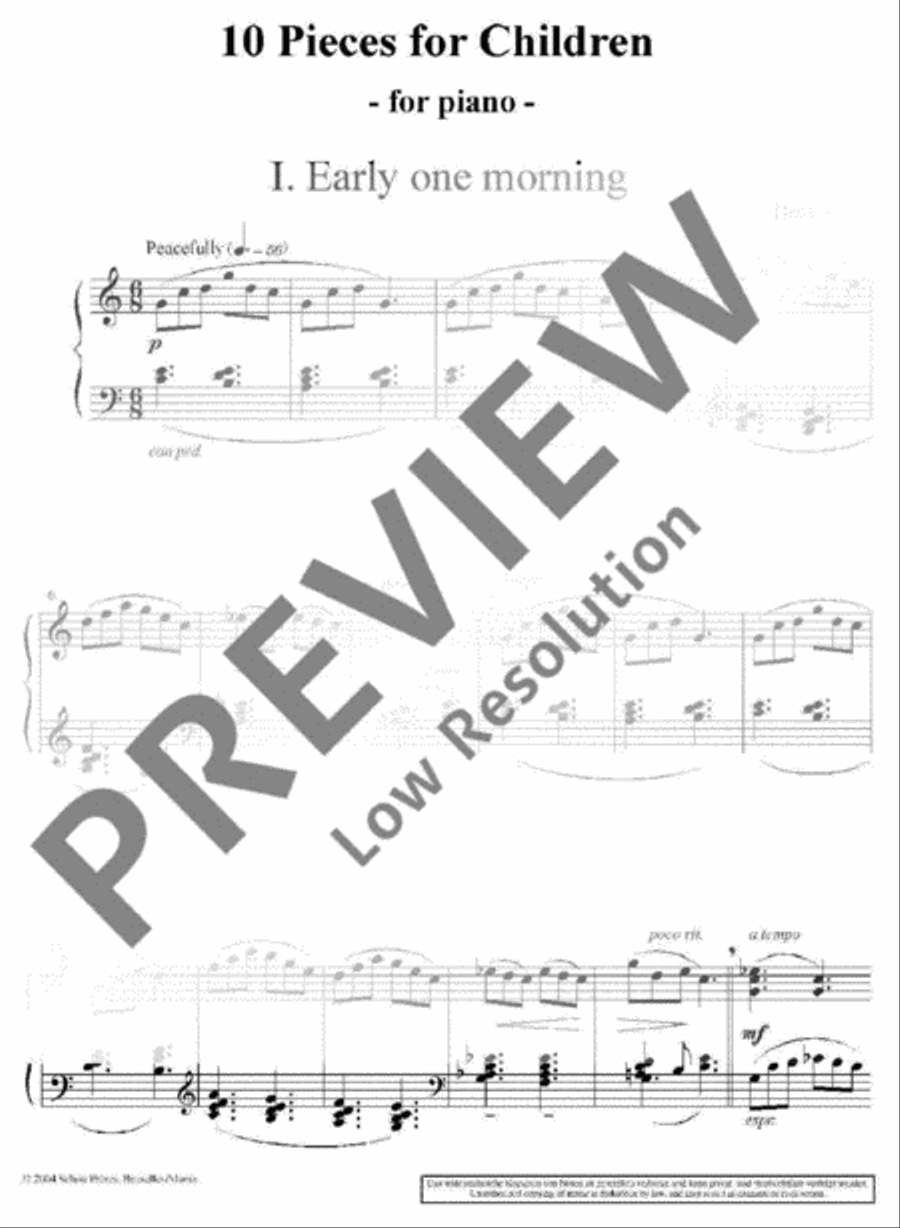10 Pieces for Children Piano Solo scores gallery preview page 3