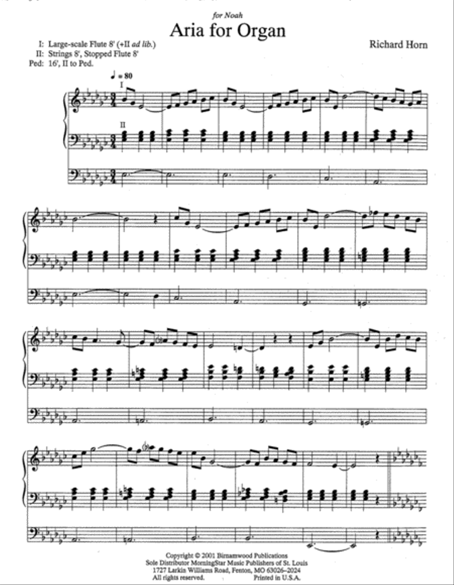 Aria for Organ Organ Solo scores gallery preview page 2