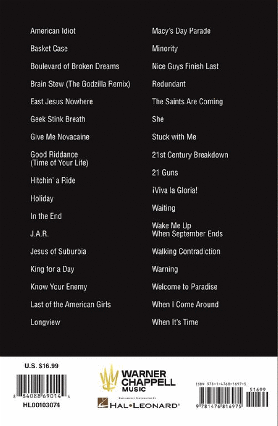 Green Day – Guitar Chord Songbook Electric Guitar scores gallery preview page 7