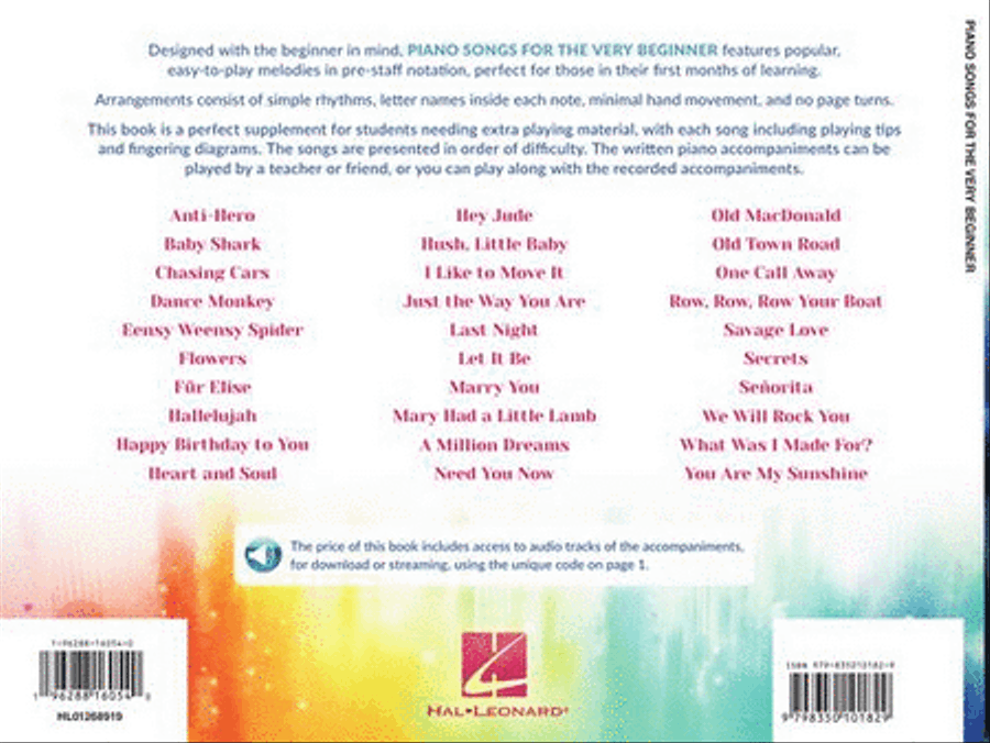 Piano Songs for the Very Beginner Easy Piano scores gallery preview page 8