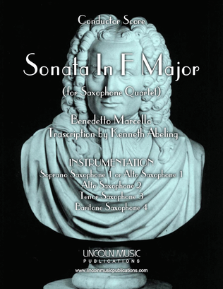 Marcello - Sonata in F Major (for Saxophone Quartet SATB or AATB)