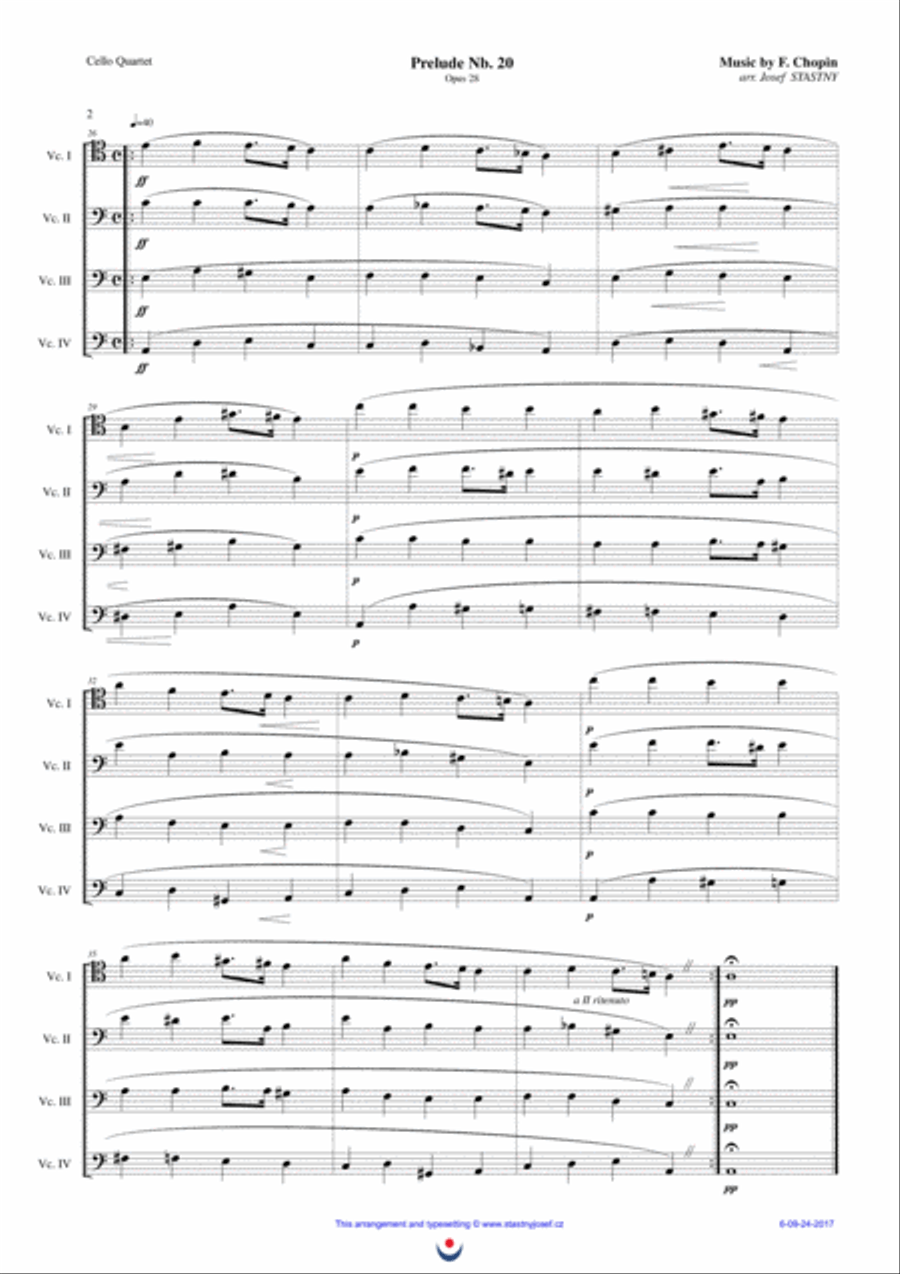 Preludes (Nb. 4 and Nb. 20) - Chopin String Quartet scores gallery preview page 2