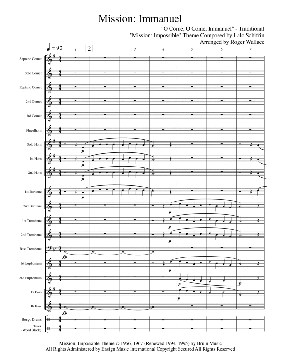 Mission: Impossible Theme from the Paramount Television Series MISSION: IMPOSSIBLE Brass Band scores gallery preview page 1