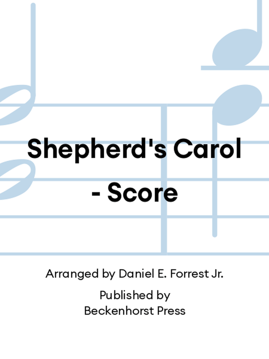 Book cover for Shepherd's Carol - Score