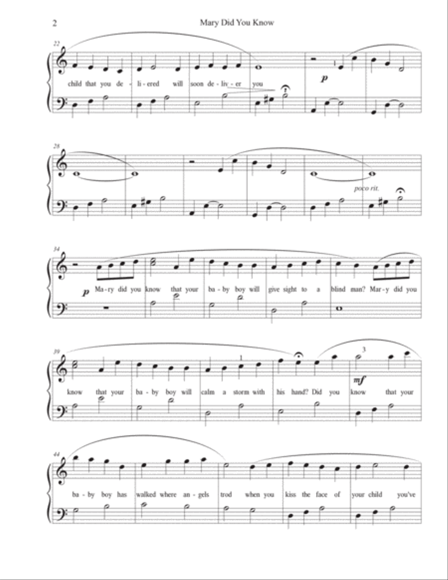 Mary, Did You Know? Easy Piano scores gallery preview page 3