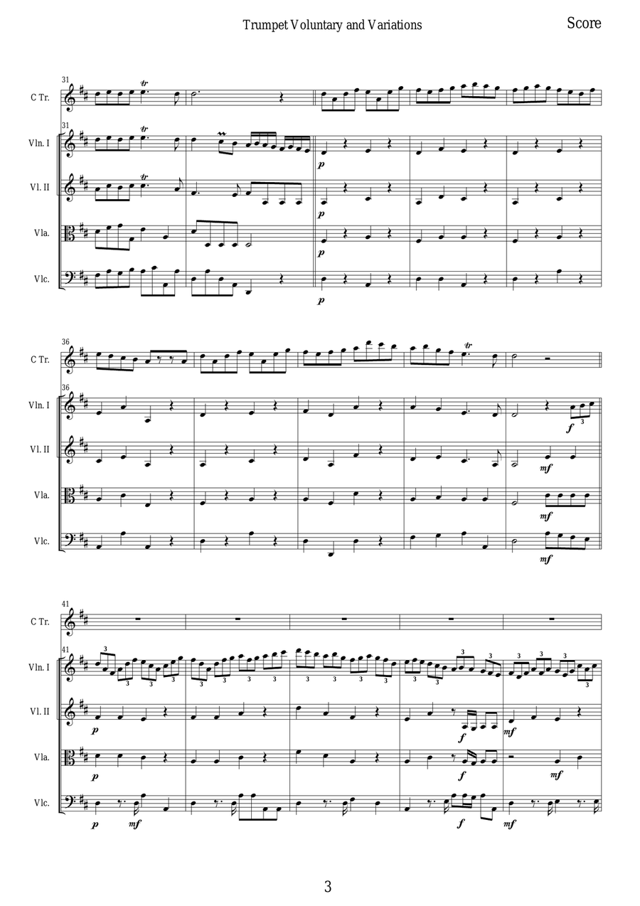 Trumpet Voluntary (The Prince of Denmark's March) Trumpet Voluntary (The Prince of Denmark's March) String Orchestra scores gallery preview page 3