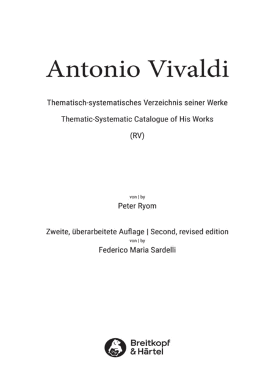 Vivaldi-Werkverzeichnis Vivaldi-Werkverzeichnis Collection / Songbook scores gallery preview page 3