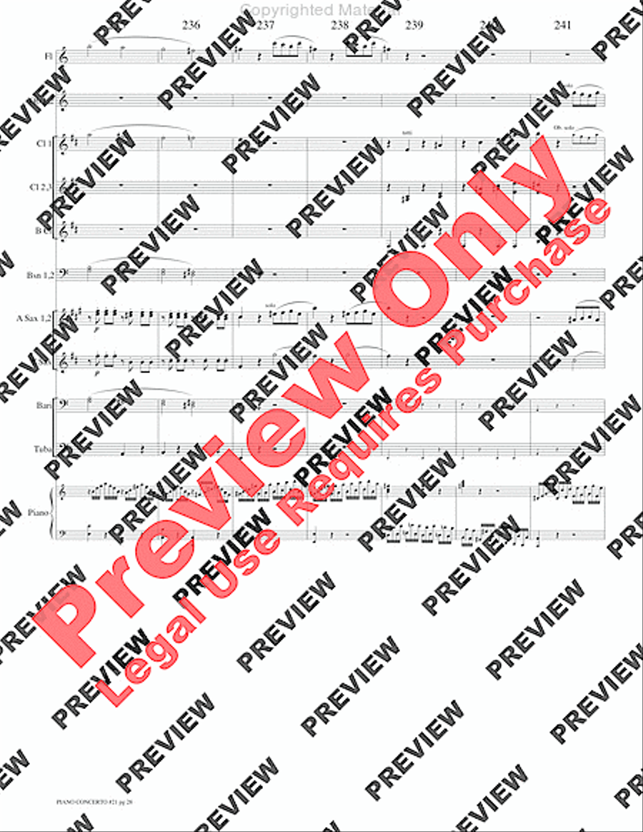 Piano Concerto No. 21, K. 467 (Movement I) Concert Band scores gallery preview page 31