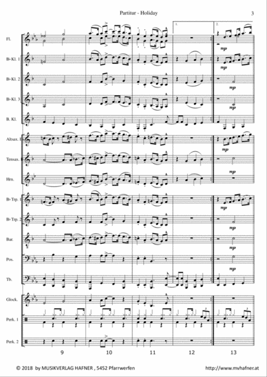Holiday - A nice vacation day Marching Band scores gallery preview page 5
