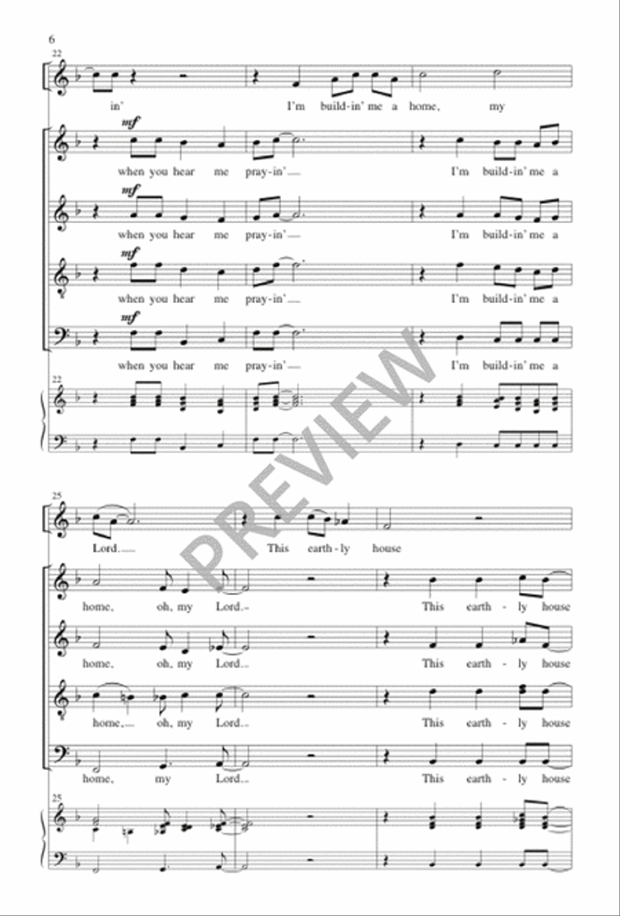 I'm Buildin' Me a Home 4-Part scores gallery preview page 7