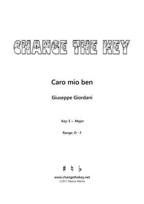 Book cover for Caro mio ben - Eb Major