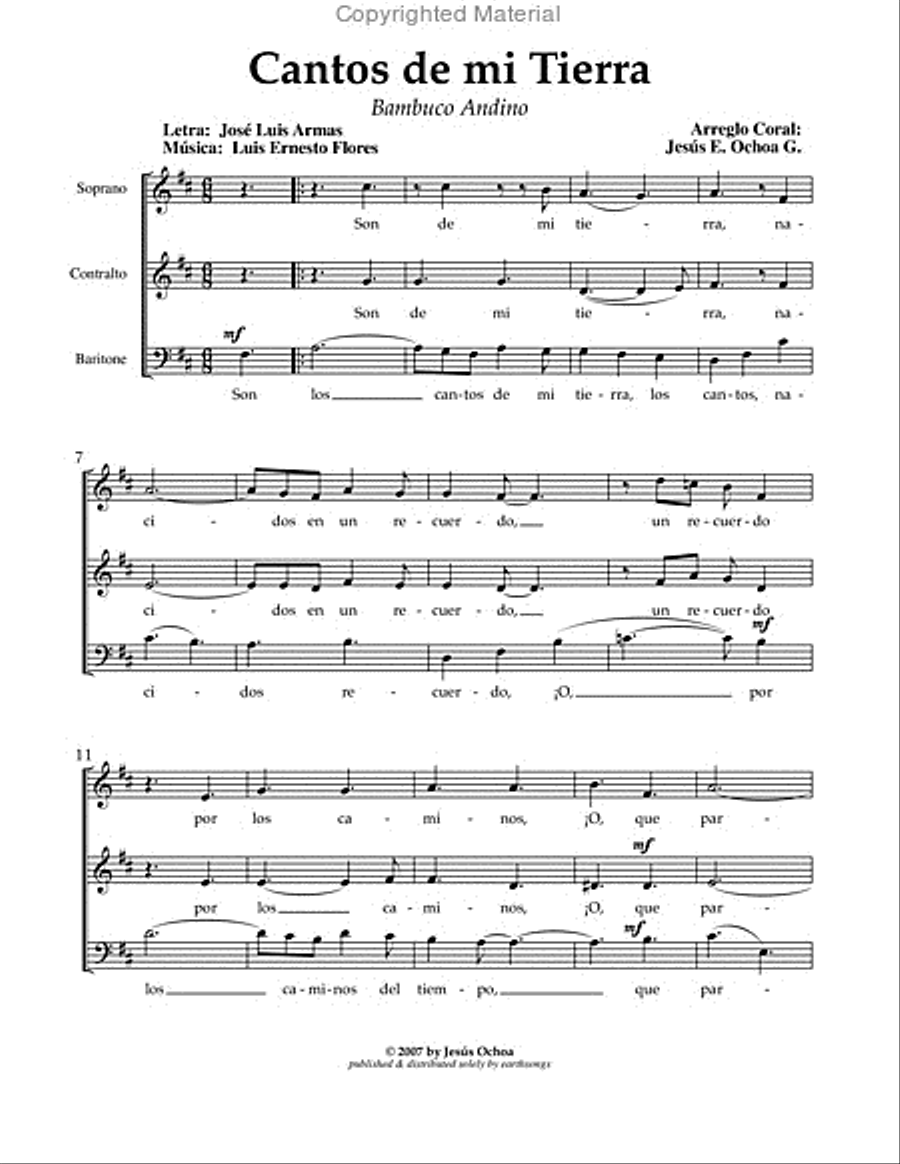 cantos de mi tierra 3-Part scores gallery preview page 2