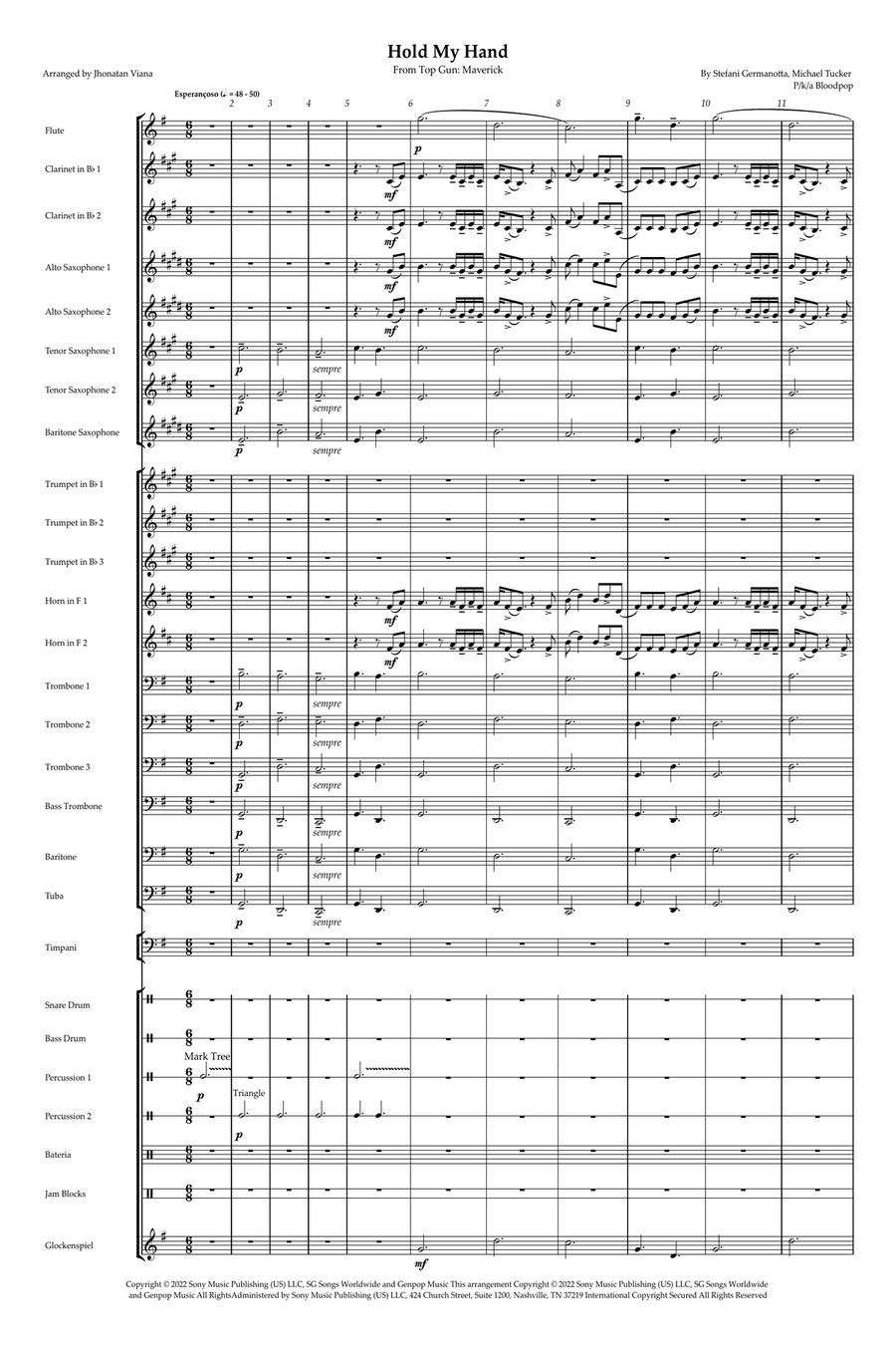 Hold My Hand Concert Band scores gallery preview page 1