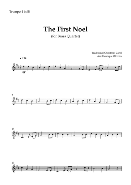The First Noel (Brass Quartet) - Intermediate Level image number null