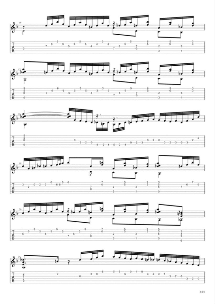 Toccata and Fugue in D minor, BWV 565 (Johann Sebastian Bach) Classical Guitar scores gallery preview page 3