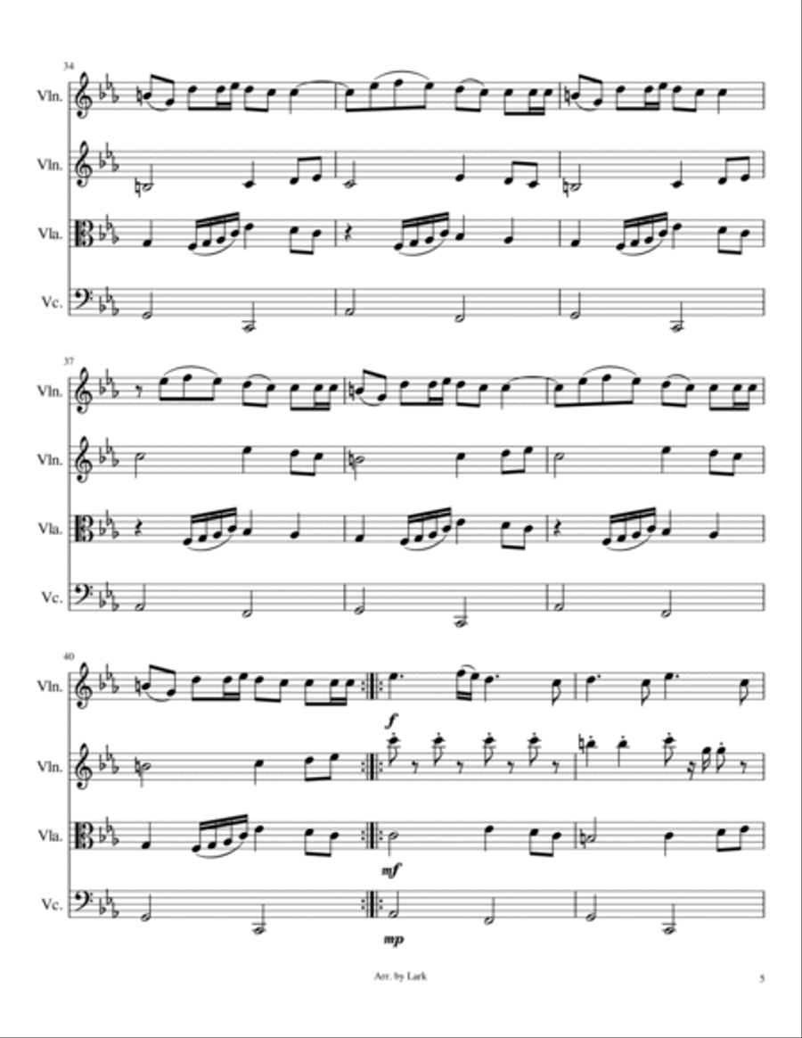 Gangsta's Paradise Gangsta's Paradise String Quartet scores gallery preview page 5
