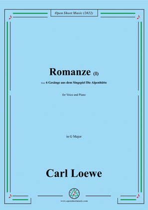 Book cover for Loewe-Romanze(I),in G Major,for Voice and Piano