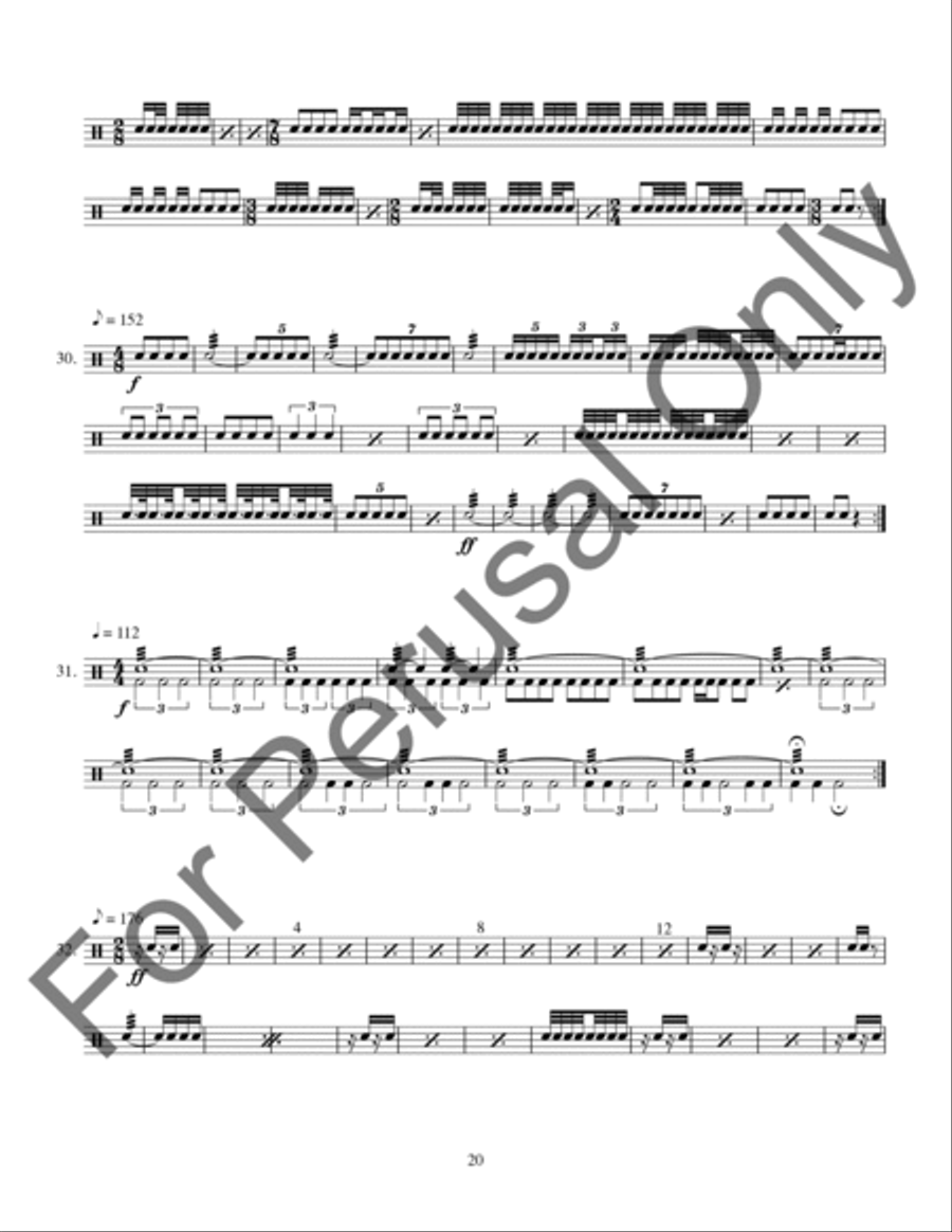 Techniques and Exercises for Playing Triangle, Tambourine, and Castagnets Percussion scores gallery preview page 21